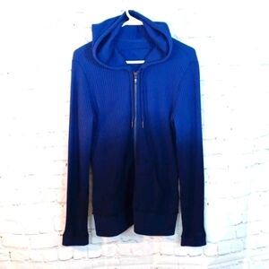 EDDIE‎ Bowers Woman 100 % Cotton Blue Hoodie Jacket L